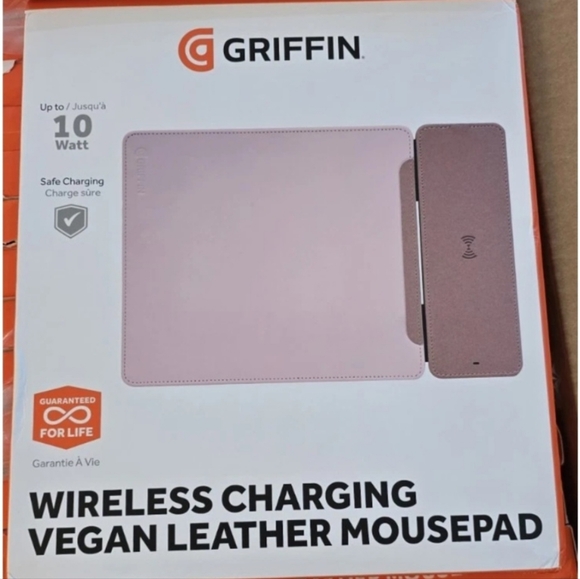 Griffin 10w Wireless Charging Vegan Leather Mousepad - Rose - Picture 1 of 1